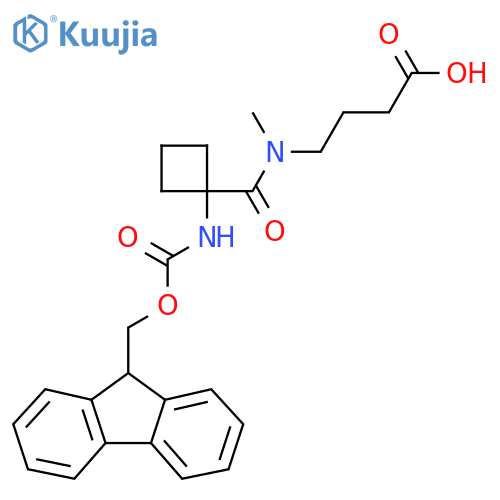4-{1-1-({(9H-fluoren-9-yl)methoxycarbonyl}amino)cyclobutyl-N-methylformamido}butanoic acid structure