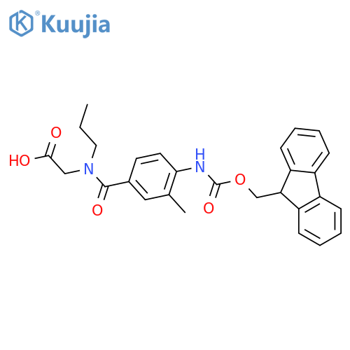 2-{1-4-({(9H-fluoren-9-yl)methoxycarbonyl}amino)-3-methylphenyl-N-propylformamido}acetic acid structure