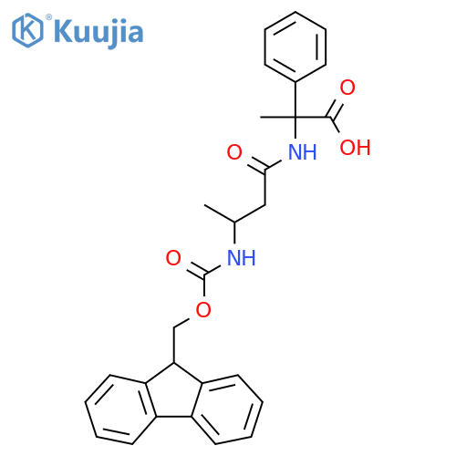2-3-({(9H-fluoren-9-yl)methoxycarbonyl}amino)butanamido-2-phenylpropanoic acid structure