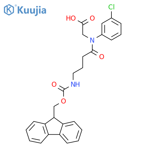 2-N-(3-chlorophenyl)-4-({(9H-fluoren-9-yl)methoxycarbonyl}amino)butanamidoacetic acid structure