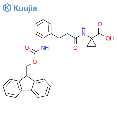 1-{3-2-({(9H-fluoren-9-yl)methoxycarbonyl}amino)phenylpropanamido}cyclopropane-1-carboxylic acid structure