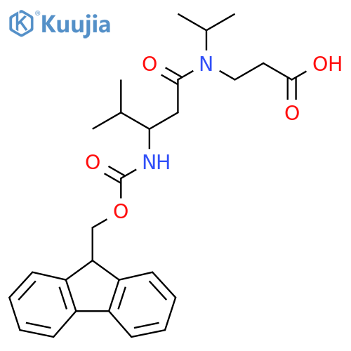 3-3-({(9H-fluoren-9-yl)methoxycarbonyl}amino)-4-methyl-N-(propan-2-yl)pentanamidopropanoic acid structure