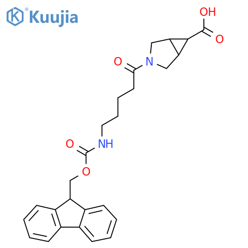 3-5-({(9H-fluoren-9-yl)methoxycarbonyl}amino)pentanoyl-3-azabicyclo3.1.0hexane-6-carboxylic acid structure