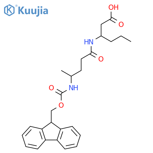 3-4-({(9H-fluoren-9-yl)methoxycarbonyl}amino)pentanamidohexanoic acid structure