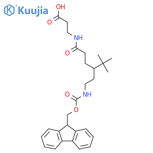 3-{4-2-({(9H-fluoren-9-yl)methoxycarbonyl}amino)ethyl-5,5-dimethylhexanamido}propanoic acid structure