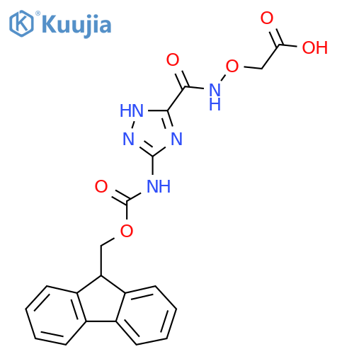 2-({5-({(9H-fluoren-9-yl)methoxycarbonyl}amino)-1H-1,2,4-triazol-3-ylformamido}oxy)acetic acid structure