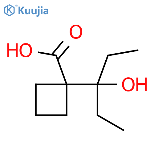 1-(3-hydroxypentan-3-yl)cyclobutane-1-carboxylic acid structure