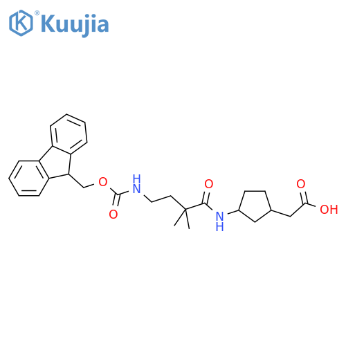 2-{3-4-({(9H-fluoren-9-yl)methoxycarbonyl}amino)-2,2-dimethylbutanamidocyclopentyl}acetic acid structure