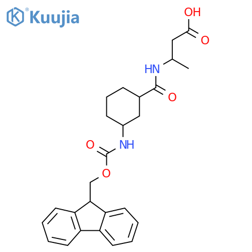 3-{3-({(9H-fluoren-9-yl)methoxycarbonyl}amino)cyclohexylformamido}butanoic acid structure