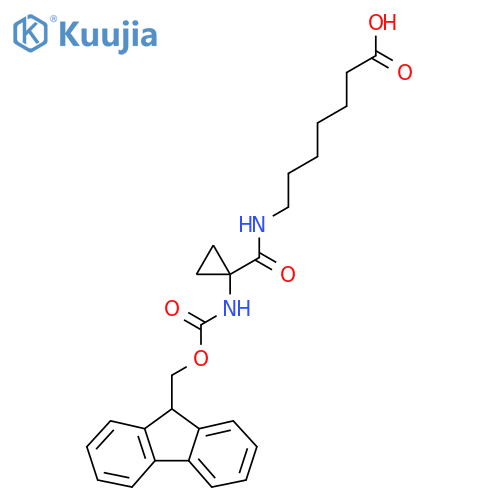 7-{1-({(9H-fluoren-9-yl)methoxycarbonyl}amino)cyclopropylformamido}heptanoic acid structure