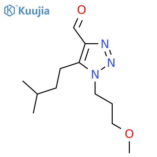 1-(3-methoxypropyl)-5-(3-methylbutyl)-1H-1,2,3-triazole-4-carbaldehyde structure