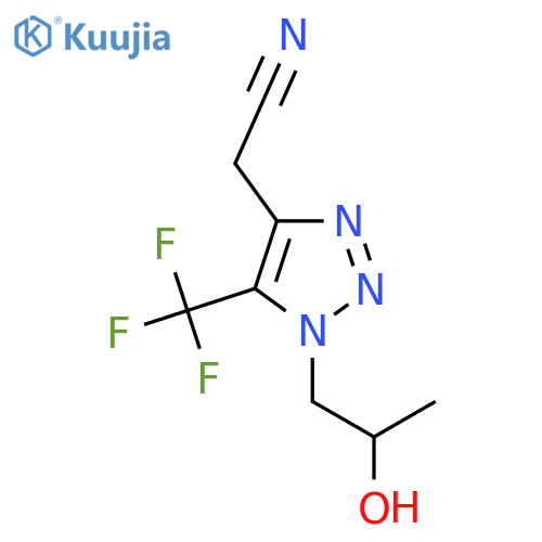 2-1-(2-hydroxypropyl)-5-(trifluoromethyl)-1H-1,2,3-triazol-4-ylacetonitrile structure
