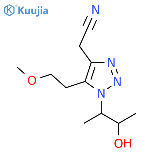 2-1-(3-hydroxybutan-2-yl)-5-(2-methoxyethyl)-1H-1,2,3-triazol-4-ylacetonitrile structure