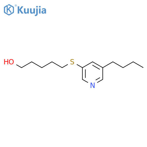 5-(5-butylpyridin-3-yl)sulfanylpentan-1-ol structure
