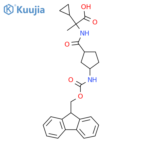 2-cyclopropyl-2-{3-({(9H-fluoren-9-yl)methoxycarbonyl}amino)cyclopentylformamido}propanoic acid structure