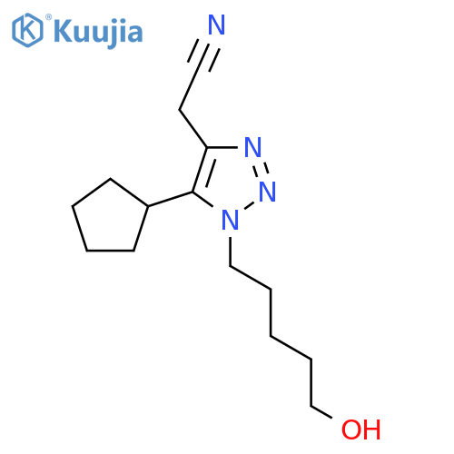 2-5-cyclopentyl-1-(5-hydroxypentyl)-1H-1,2,3-triazol-4-ylacetonitrile structure