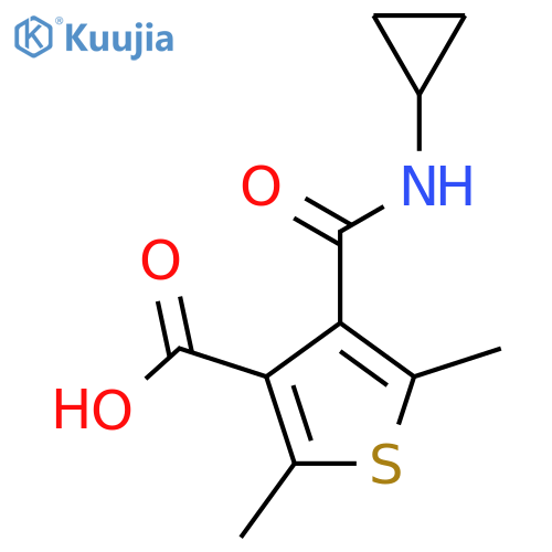 4-(cyclopropylcarbamoyl)-2,5-dimethylthiophene-3-carboxylic acid structure
