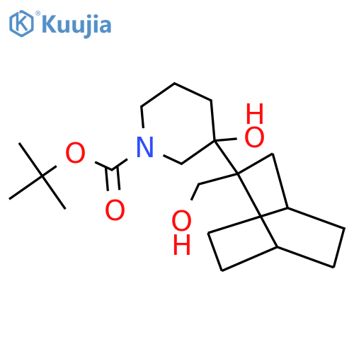 tert-butyl 3-hydroxy-3-2-(hydroxymethyl)bicyclo2.2.2octan-2-ylpiperidine-1-carboxylate structure