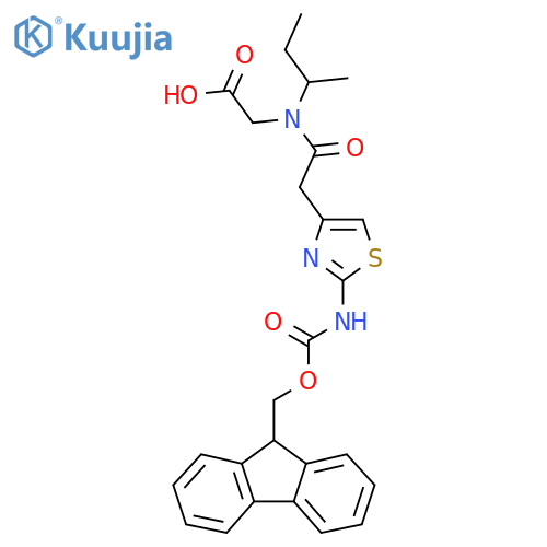 2-N-(butan-2-yl)-2-2-({(9H-fluoren-9-yl)methoxycarbonyl}amino)-1,3-thiazol-4-ylacetamidoacetic acid structure