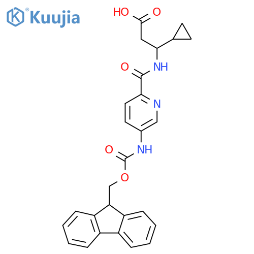 3-cyclopropyl-3-{5-({(9H-fluoren-9-yl)methoxycarbonyl}amino)pyridin-2-ylformamido}propanoic acid structure