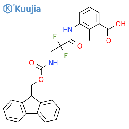 3-3-({(9H-fluoren-9-yl)methoxycarbonyl}amino)-2,2-difluoropropanamido-2-methylbenzoic acid structure
