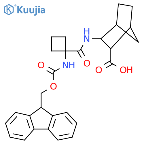 3-1-({(9H-fluoren-9-yl)methoxycarbonyl}amino)cyclobutaneamidobicyclo2.2.1heptane-2-carboxylic acid structure