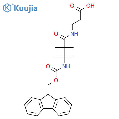 3-3-({(9H-fluoren-9-yl)methoxycarbonyl}amino)-2,2,3-trimethylbutanamidopropanoic acid structure