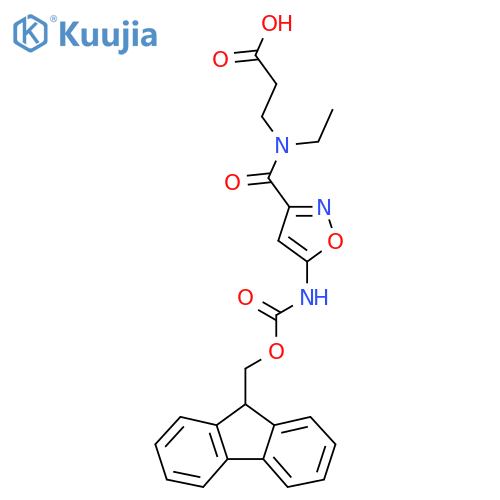 3-{N-ethyl-1-5-({(9H-fluoren-9-yl)methoxycarbonyl}amino)-1,2-oxazol-3-ylformamido}propanoic acid structure