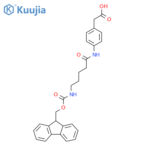 2-{4-5-({(9H-fluoren-9-yl)methoxycarbonyl}amino)pentanamidophenyl}acetic acid structure