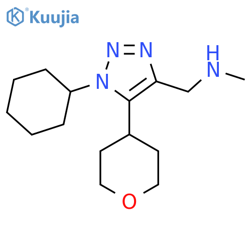 {1-cyclohexyl-5-(oxan-4-yl)-1H-1,2,3-triazol-4-ylmethyl}(methyl)amine structure