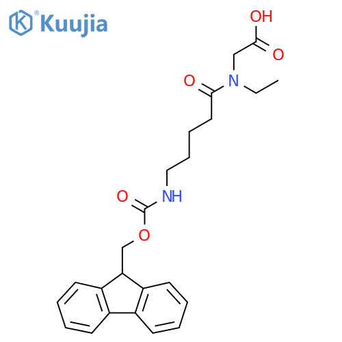 2-N-ethyl-5-({(9H-fluoren-9-yl)methoxycarbonyl}amino)pentanamidoacetic acid structure