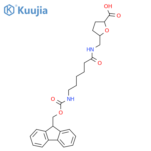5-{6-({(9H-fluoren-9-yl)methoxycarbonyl}amino)hexanamidomethyl}oxolane-2-carboxylic acid structure