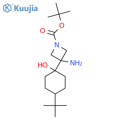 tert-butyl 3-amino-3-(4-tert-butyl-1-hydroxycyclohexyl)azetidine-1-carboxylate structure