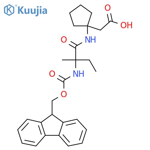 2-{1-2-({(9H-fluoren-9-yl)methoxycarbonyl}amino)-2-methylbutanamidocyclopentyl}acetic acid structure