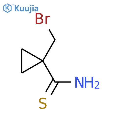 1-(bromomethyl)cyclopropane-1-carbothioamide structure