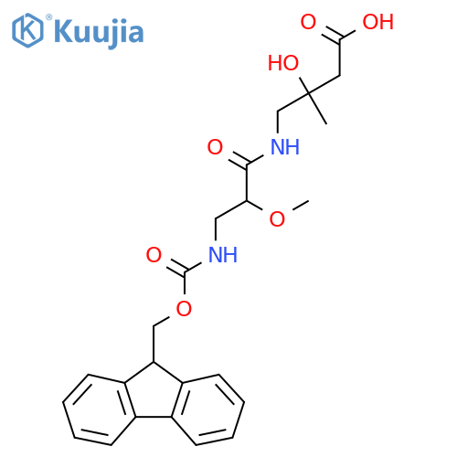 4-3-({(9H-fluoren-9-yl)methoxycarbonyl}amino)-2-methoxypropanamido-3-hydroxy-3-methylbutanoic acid structure