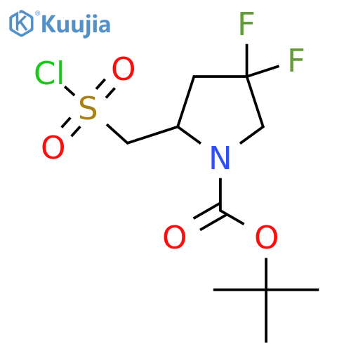 tert-butyl 2-(chlorosulfonyl)methyl-4,4-difluoropyrrolidine-1-carboxylate structure