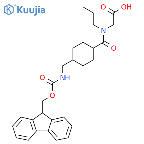 2-(1-{4-({(9H-fluoren-9-yl)methoxycarbonyl}amino)methylcyclohexyl}-N-propylformamido)acetic acid structure