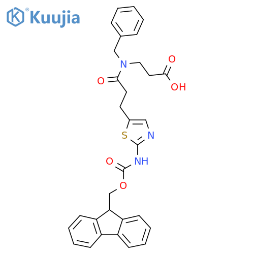 3-{N-benzyl-3-2-({(9H-fluoren-9-yl)methoxycarbonyl}amino)-1,3-thiazol-5-ylpropanamido}propanoic acid structure
