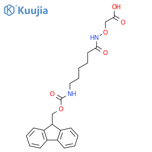 2-{6-({(9H-fluoren-9-yl)methoxycarbonyl}amino)hexanamidooxy}acetic acid structure