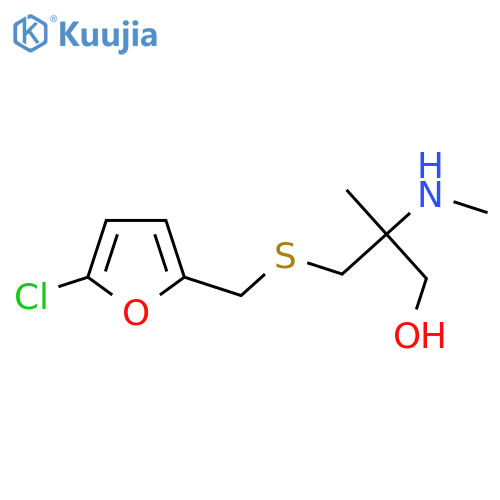 3-{(5-chlorofuran-2-yl)methylsulfanyl}-2-methyl-2-(methylamino)propan-1-ol structure