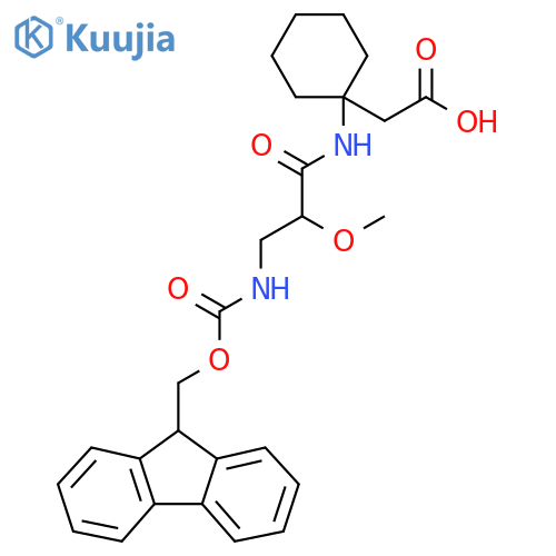 2-{1-3-({(9H-fluoren-9-yl)methoxycarbonyl}amino)-2-methoxypropanamidocyclohexyl}acetic acid structure