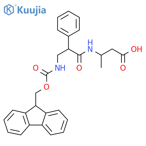 3-3-({(9H-fluoren-9-yl)methoxycarbonyl}amino)-2-phenylpropanamidobutanoic acid structure