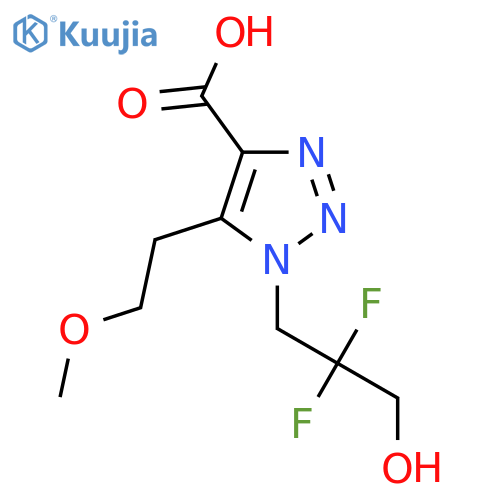 1-(2,2-difluoro-3-hydroxypropyl)-5-(2-methoxyethyl)-1H-1,2,3-triazole-4-carboxylic acid structure
