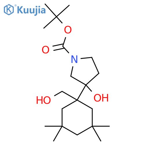 tert-butyl 3-hydroxy-3-1-(hydroxymethyl)-3,3,5,5-tetramethylcyclohexylpyrrolidine-1-carboxylate structure