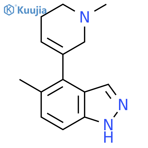 5-methyl-4-(1-methyl-1,2,5,6-tetrahydropyridin-3-yl)-1H-indazole structure