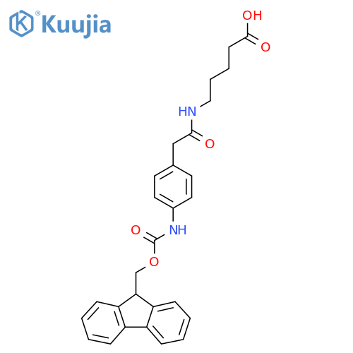 5-{2-4-({(9H-fluoren-9-yl)methoxycarbonyl}amino)phenylacetamido}pentanoic acid structure