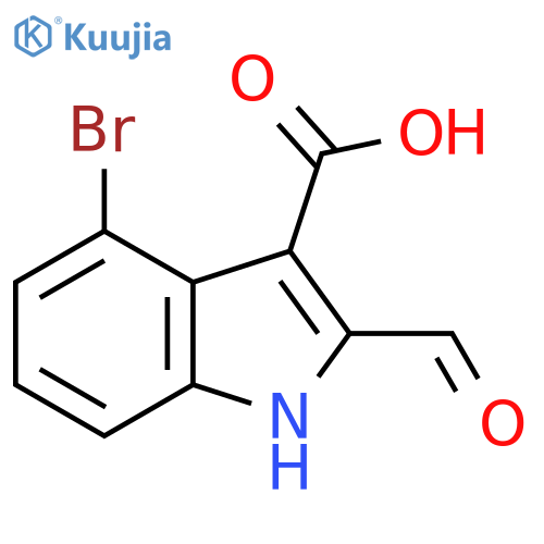 4-bromo-2-formyl-1H-indole-3-carboxylic acid structure