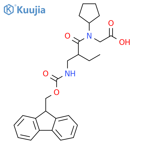 2-{N-cyclopentyl-2-({(9H-fluoren-9-yl)methoxycarbonyl}amino)methylbutanamido}acetic acid structure