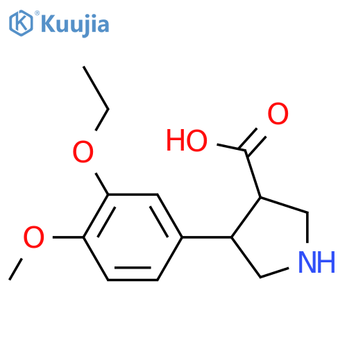 4-(3-ethoxy-4-methoxyphenyl)pyrrolidine-3-carboxylic acid structure